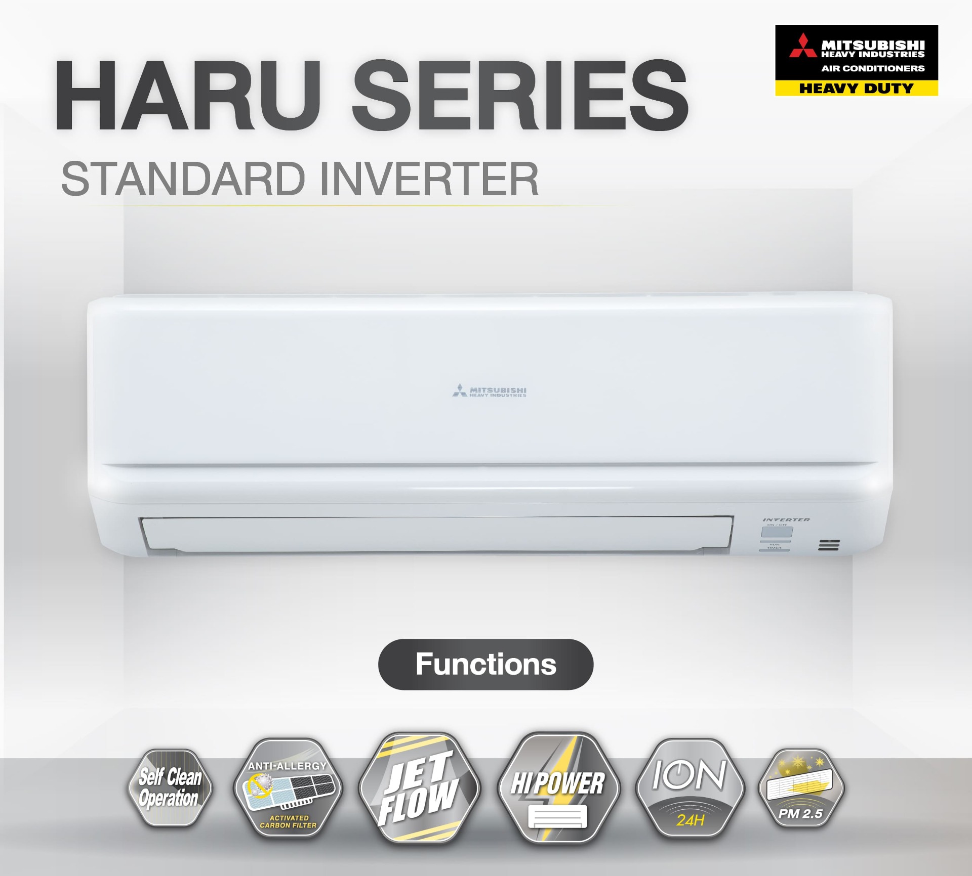 แอร์ MITSUBISHI HEAVY DUTY รุ่น STANDDARD INVERTER  รุ่นใหม่ล่าสุด น้ำยาR32 รับประกันอะไหล่ 5 ปี คอมเพลสเซอร์ 5 ปี น้ำยา 32 ผ่อน 0% นาน 10 เดือน +3%