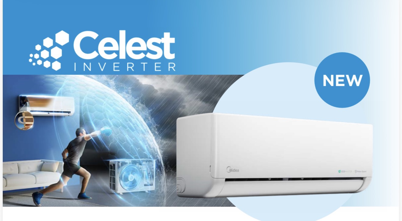แอร์ติดผนัง Midea รุ่น Celest Inverter (MSCE-CRFN) รับประกันอะไหล่ 5 ปี คอมเพลส 10 ปี ฟรีค่าแรง 5 ปี คอยล์ทองแดง 100%